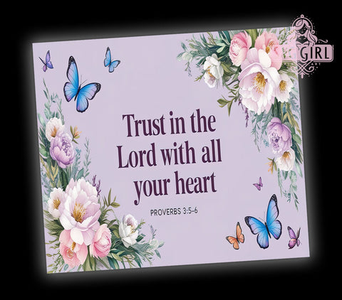 Trust In The Lord Tumbler, Christian Tumbler Wrap, Inspirational Bible Verse Tumbler, 20oz Sublimation Design, Proverbs 35 Tumbler, Faith-Based Drinkware, Religious Quote Tumbler Sublimation SvggirlplusArt 