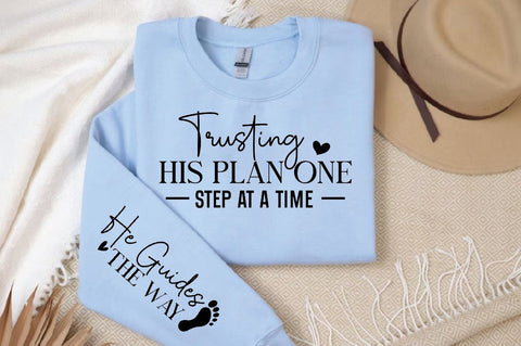 Trusting His Plan One Step at a Time Sleeve SVG Design, Christian Sleeve SVG, Faith SVG Design, Jesus Sleeve SVG SVG Regulrcrative 