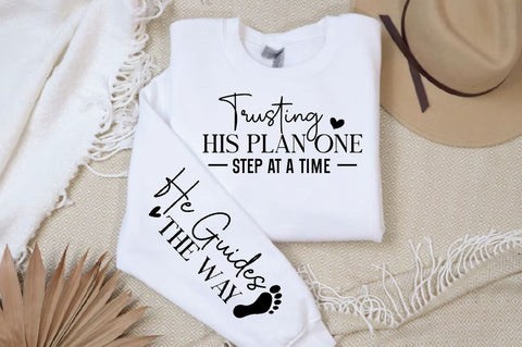 Trusting His Plan One Step at a Time Sleeve SVG Design, Christian Sleeve SVG, Faith SVG Design, Jesus Sleeve SVG SVG Regulrcrative 