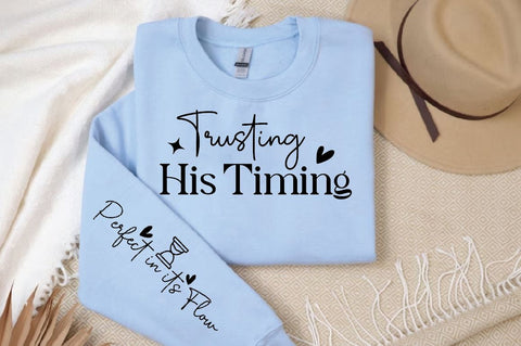 Trusting His Timing Sleeve SVG Design, Christian Sleeve SVG, Faith SVG Design, Jesus Sleeve SVG SVG Regulrcrative 