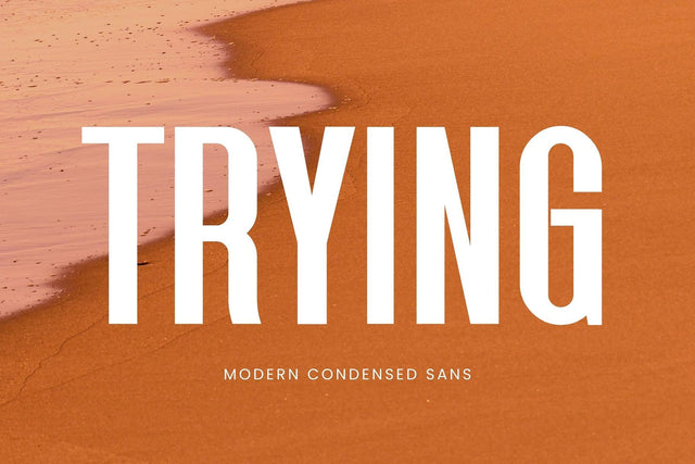Trying - Modern Condensed Sans Font studioalmeera 