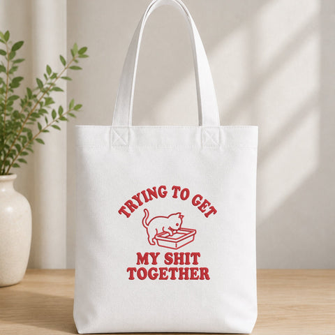 Trying to Get My Shit Together Embroidery Design – Funny Cat Litter Box Embroidery File, Sarcastic Adult Humor Machine Embroidery Embroidery/Applique DESIGNS PatternFeed8 