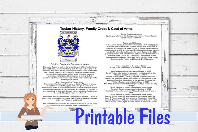 Tucker History, Family Crest & Coat of Arms 3D Paper Family Creations 