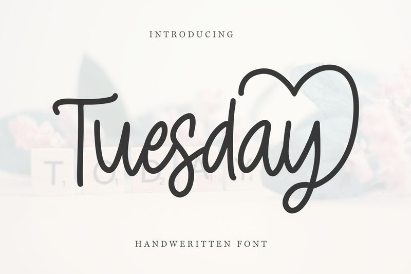 Tuesday Cursive Script Tuesday – Elegant Handwritten Cursive Font - So Fontsy