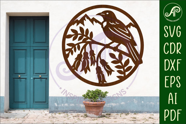 Tui New Zealand bird wall sign, SVG file. SVG APInspireddesigns 