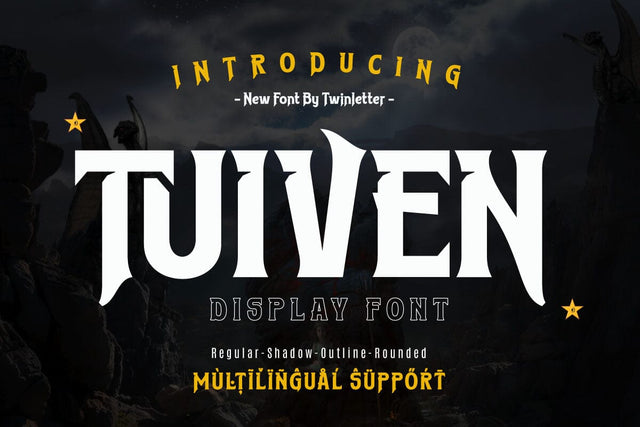 Tuiven - Movie Display Font Font twinletter 