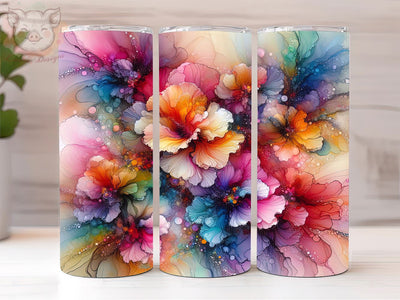 Tulip Alcohol ink 20oz Tumbler Png, Straight & Tapered Tumbler Png, Tulip Tumbler Png, Digital Download PNG Sublimation Lara' s Designs 