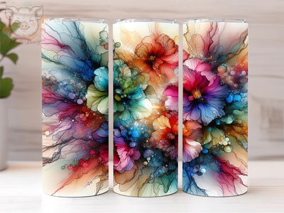 Tulip Alcohol ink 20oz Tumbler Png, Straight & Tapered Tumbler Png, Tulip Tumbler Png, Digital Download PNG Sublimation Lara' s Designs 