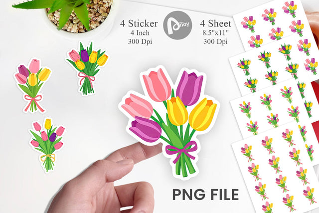 Tulip Bouquet Sticker Sublimation artnoy 