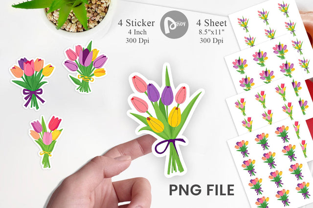 Tulip Bouquet Sticker Sublimation artnoy 