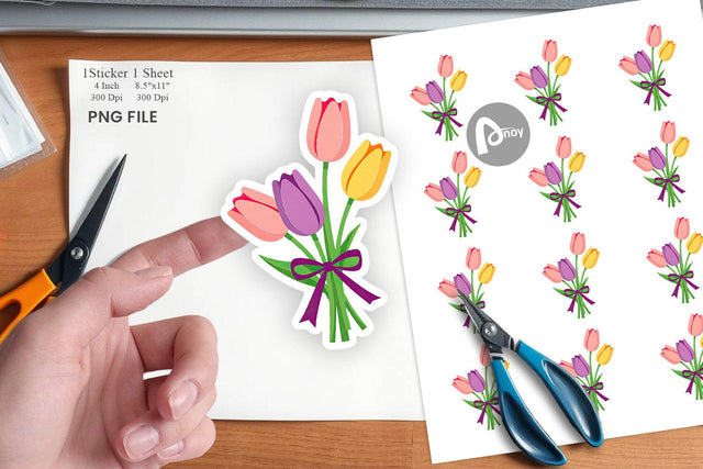 Tulip Bouquet Sticker Sublimation artnoy 