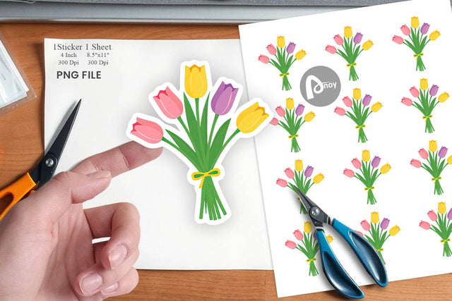 Tulip Bouquet Sticker Sublimation artnoy 