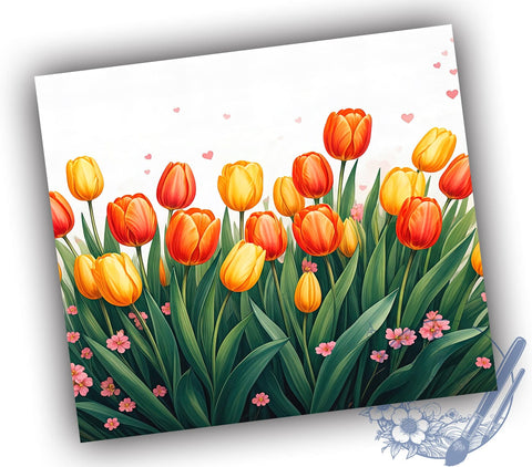 Tulip Floral Spring 20oz Tumbler, Floral Design, Sublimation Tumbler, 20oz Tumbler, Spring Drinkware, Flower Pattern, Unique Gift Sublimation ToriDesigns 