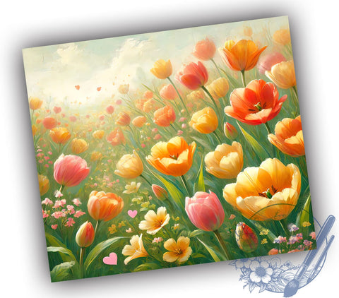 Tulip Floral Spring 20oz Tumbler, Floral Design, Sublimation Tumbler, 20oz Tumbler, Spring Drinkware, Flower Pattern, Unique Gift Sublimation ToriDesigns 