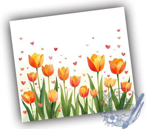 Tulip Floral Spring 20oz Tumbler, Floral Design, Sublimation Tumbler, 20oz Tumbler, Spring Drinkware, Flower Pattern, Unique Gift Sublimation ToriDesigns 