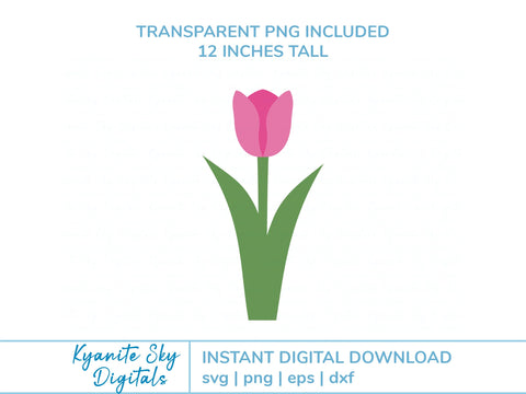 Tulip Flower Gift Tag SVG layered cut files SVG Kyanite Sky Digitals 