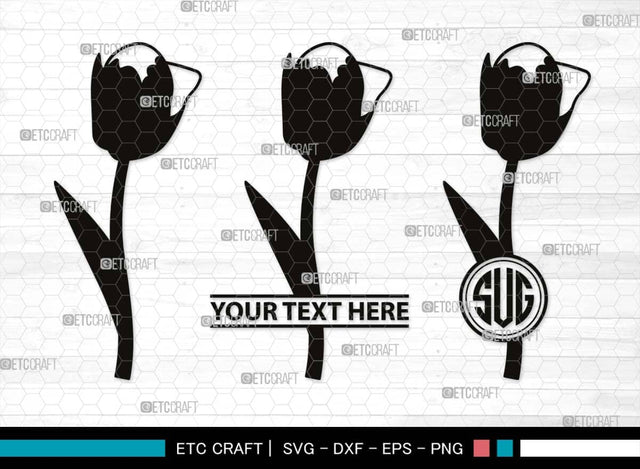 Tulip Flower Monogram, Tulip Flower Silhouette, Tulip Flower SVG, Flower Bouquet Svg, Tulip Svg, Floral Svg, Garden Svg, SB00541 SVG ETC Craft 