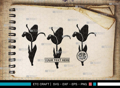 Tulip Flower Monogram, Tulip Flower Silhouette, Tulip Flower SVG, Flower Bouquet Svg, Tulip Svg, Floral Svg, Garden Svg, SB00541 SVG ETC Craft 