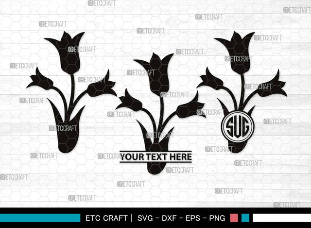 Tulip Flower Monogram, Tulip Flower Silhouette, Tulip Flower SVG, Flower Bouquet Svg, Tulip Svg, Floral Svg, Garden Svg, SB00541 SVG ETC Craft 