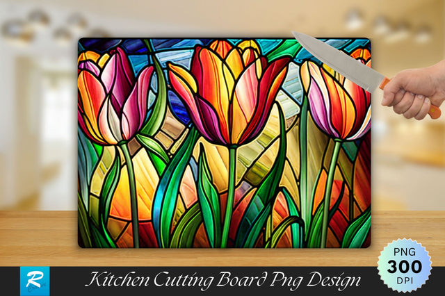 Tulip Flowers Cutting Board Sublimation Regulrcrative 