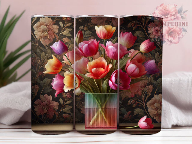 Tulip Flowers Spring 20oz Tumbler Wrap, 20oz Sublimation Design, Spring Tumbler Design, Unique Gift Idea, Colorful Tumbler Pattern, Nature Inspired Drinkware Sublimation Li Zamperini 