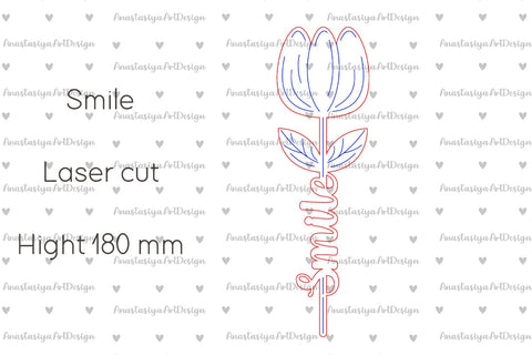 Tulip flowers with Smile sign, Mom day gift svg laser engraving SVG AnastasiyaArtDesign 
