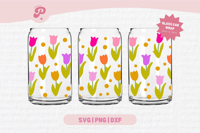 Tulip Glass Can SVG SVG Totally Posie 