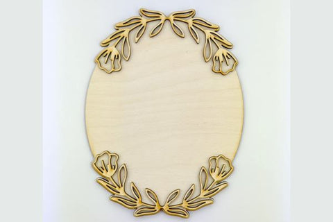 Tulip Oval Monogram Layered Nursery Sign SVG File SVG Crafting With Brenna 