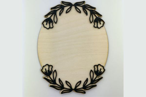 Tulip Oval Monogram Layered Nursery Sign SVG File SVG Crafting With Brenna 