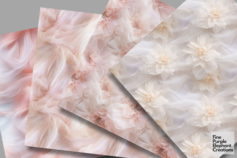 Tulle Party Dress Lace Fabric Texture Digital Pattern Fine Purple Elephant Creations 