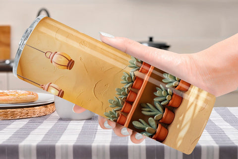 Tumbler 3D Clay Terracotta Desert Background Sublimation artnoy 
