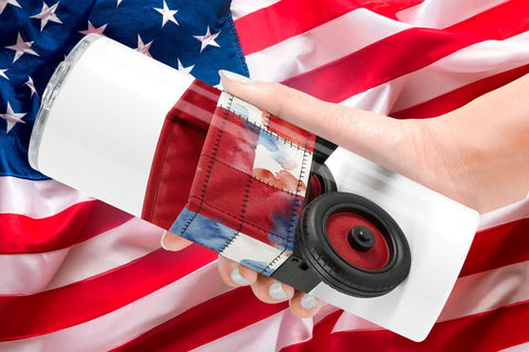 Tumbler 4th July Picnic Patchwork Watercolor Sublimation artnoy 