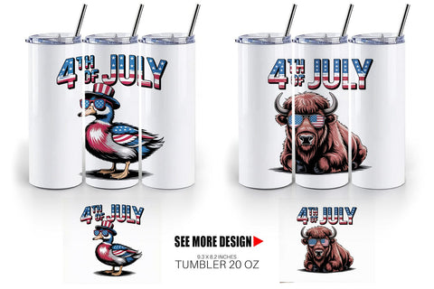 Tumbler 4th of July Animal Sublimation artnoy 