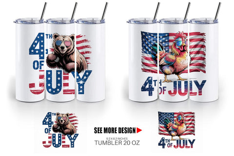 Tumbler 4th of July Animal Sublimation artnoy 