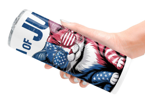 Tumbler 4th of July Cat Sublimation artnoy 