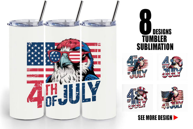 Tumbler 4th of July Eagle Sublimation artnoy 