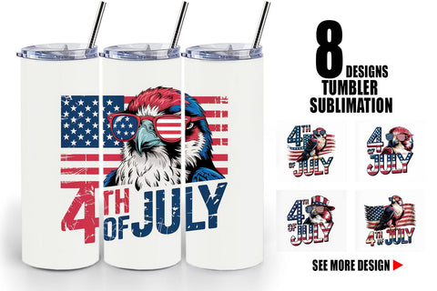 Tumbler 4th of July Eagle Sublimation artnoy 