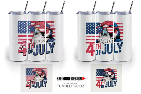 Tumbler 4th of July Eagle Sublimation artnoy 