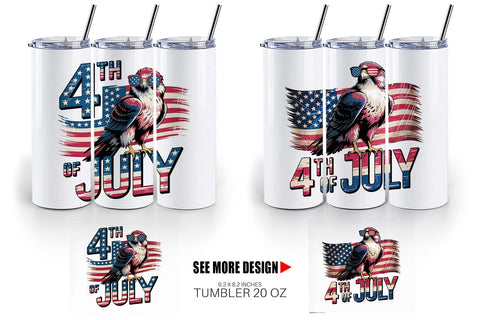 Tumbler 4th of July Eagle Sublimation artnoy 