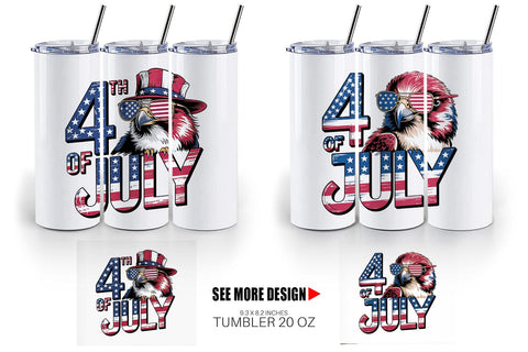 Tumbler 4th of July Eagle Sublimation artnoy 