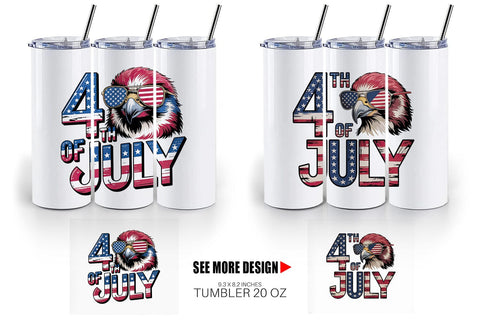 Tumbler 4th of July Eagle Sublimation artnoy 