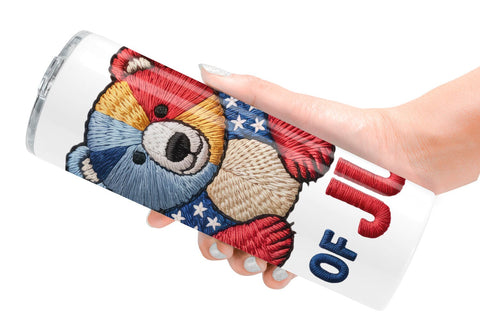 Tumbler 4th of July Embroidery Animal Sublimation artnoy 