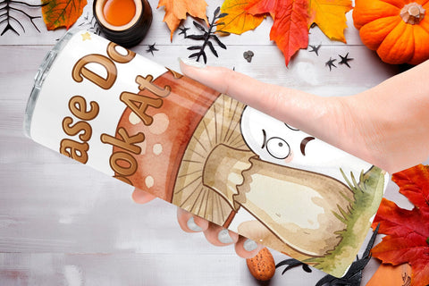 Tumbler 70s Anxious Ghost Retro Background Sublimation artnoy 