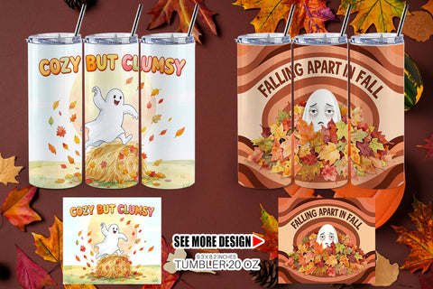 Tumbler 70s Burnout Ghoul Autumn Background Sublimation artnoy 