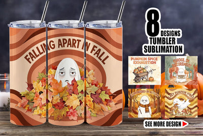 Tumbler 70s Burnout Ghoul Autumn Background Sublimation artnoy 