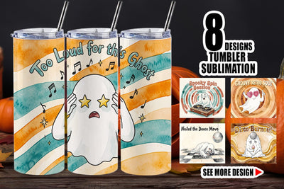 Tumbler 70s Chaotic Disco Ghost Background Sublimation artnoy 
