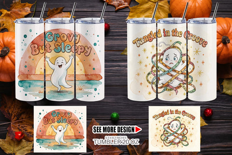 Tumbler 70s Chaotic Disco Ghost Background Sublimation artnoy 