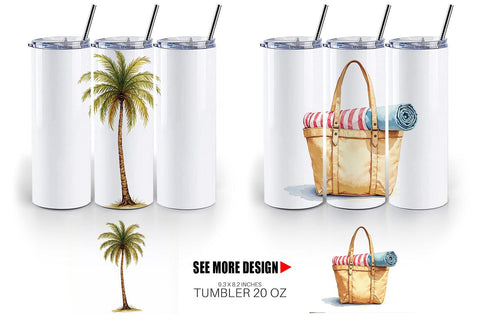 Tumbler 70s Endless Summer Watercolor Sublimation artnoy 