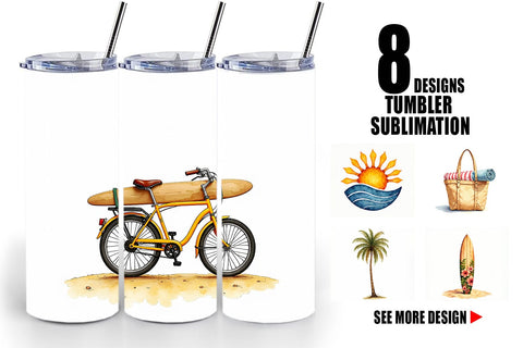 Tumbler 70s Endless Summer Watercolor Sublimation artnoy 