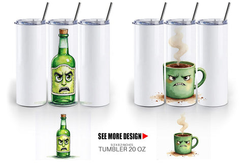 Tumbler 70s Green Mascot Sublimation artnoy 